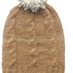 Mütze Bommel und Zopf zweifarbig