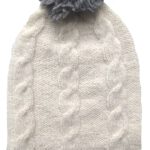Mütze Bommel und Zopf zweifarbig